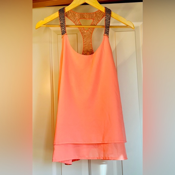 Charlotte Russe Tops - Charlotte Russe Coral Pink Sleeveless Top embellishments with beads.